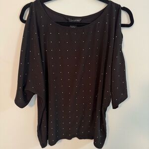 CALVIN KLEIN JEANS Women's Shirt Embellished Black Oversized Size MEDIUM